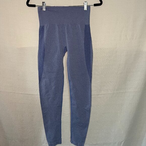 Pants - Super Cute Booty Control Leggings full length workout tight Blue Small - 0244